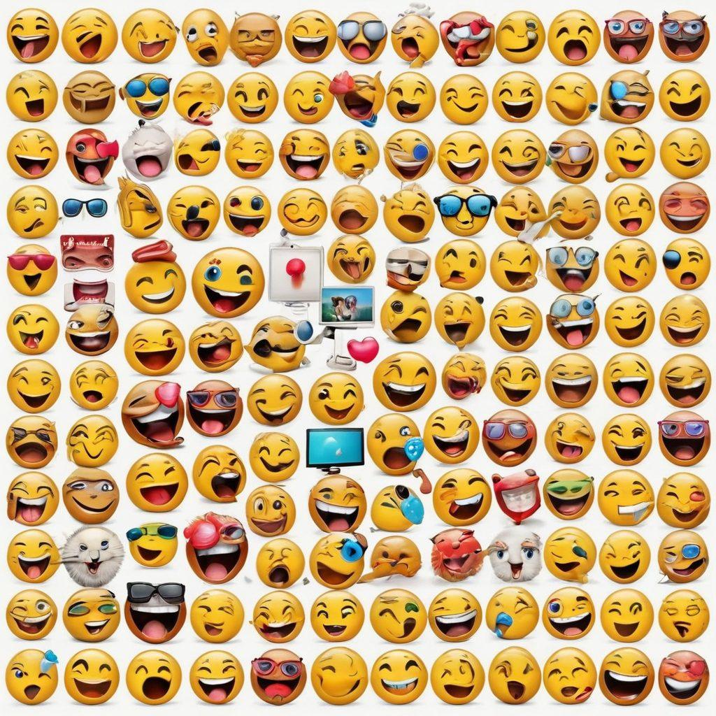 A collage of the most viral internet memes and funny moments, including laughing emojis, famous creators, and iconic meme texts. Should feature dynamic expressions and exaggerated reactions. super-realistic. vibrant colors. white background.